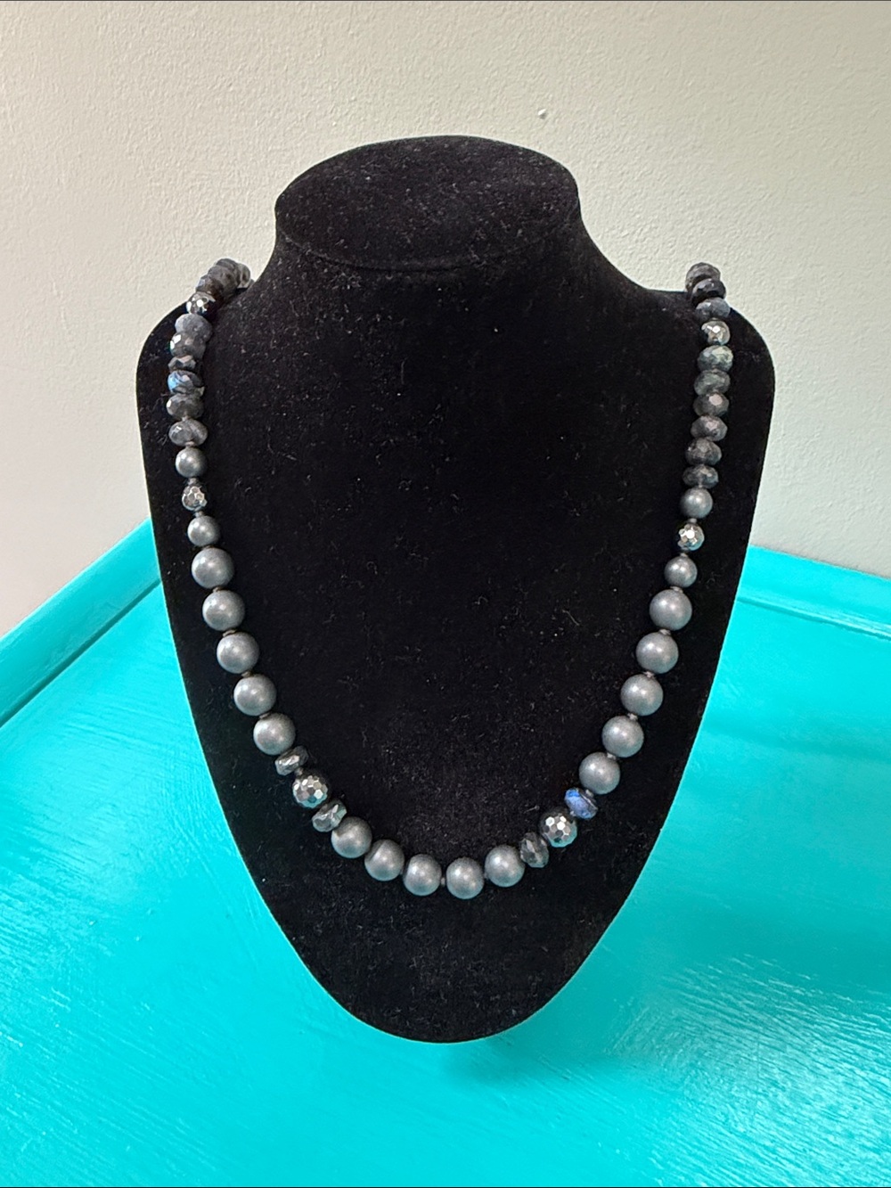 Chan Luu 37” Matte Hematite & Faceted Pyrite Beaded Necklace